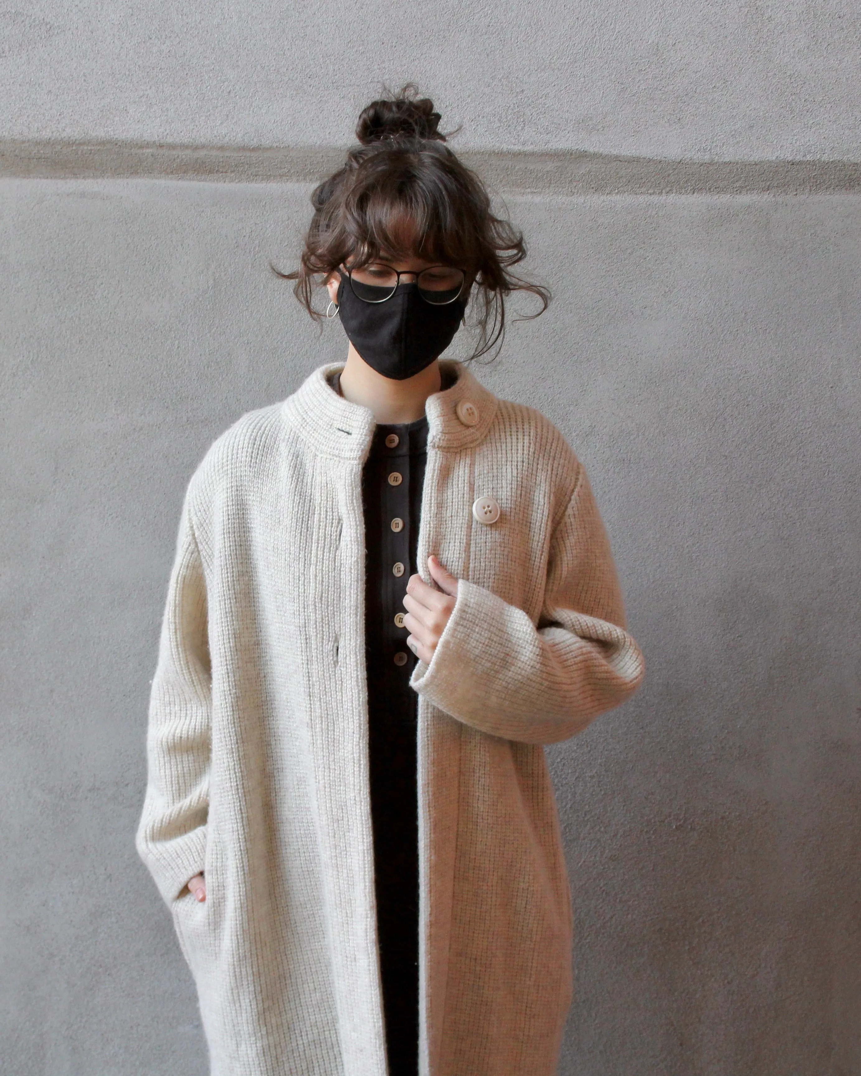 60s 100% Wool Longline Cream Cardigan