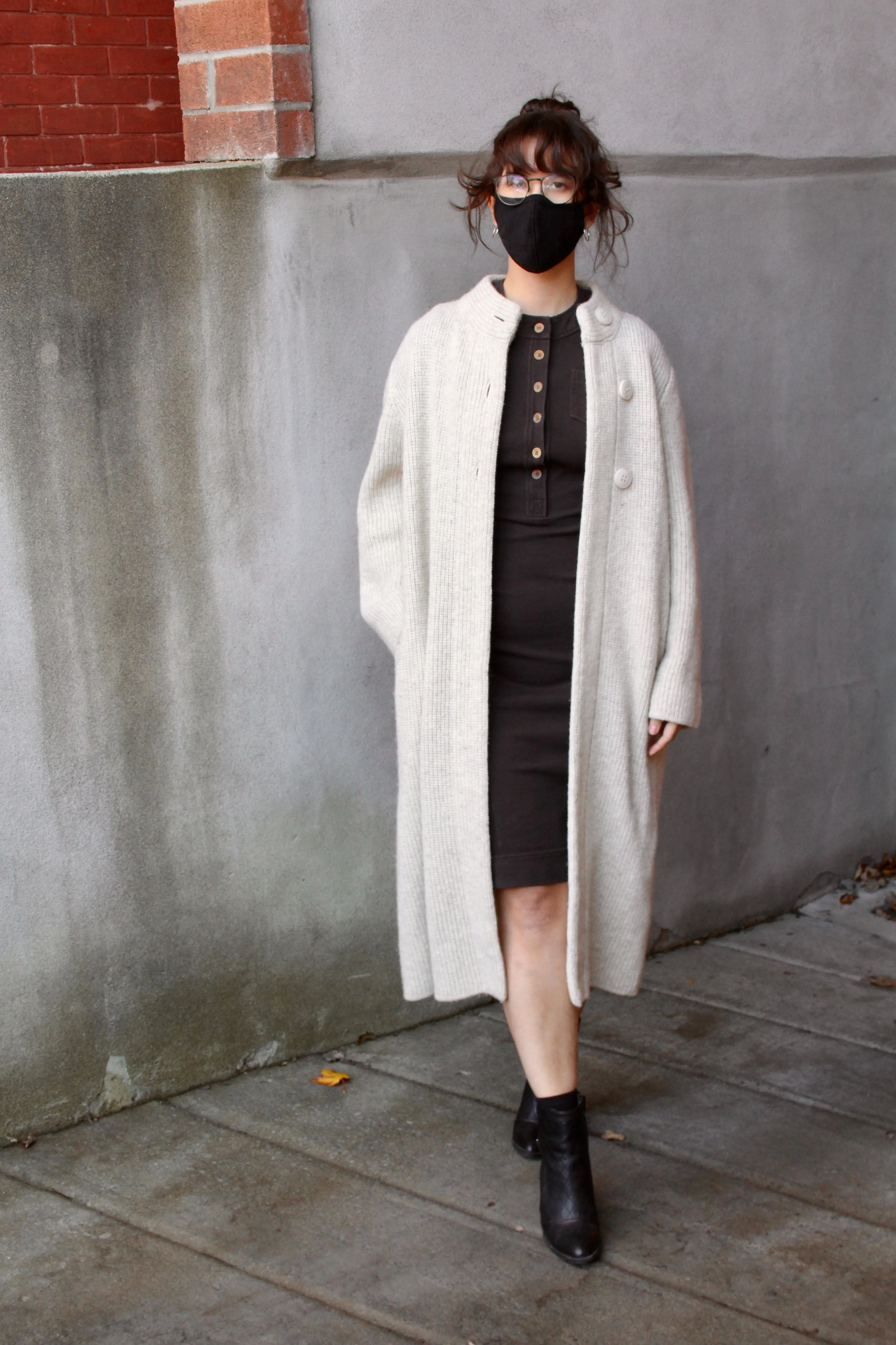 60s 100% Wool Longline Cream Cardigan