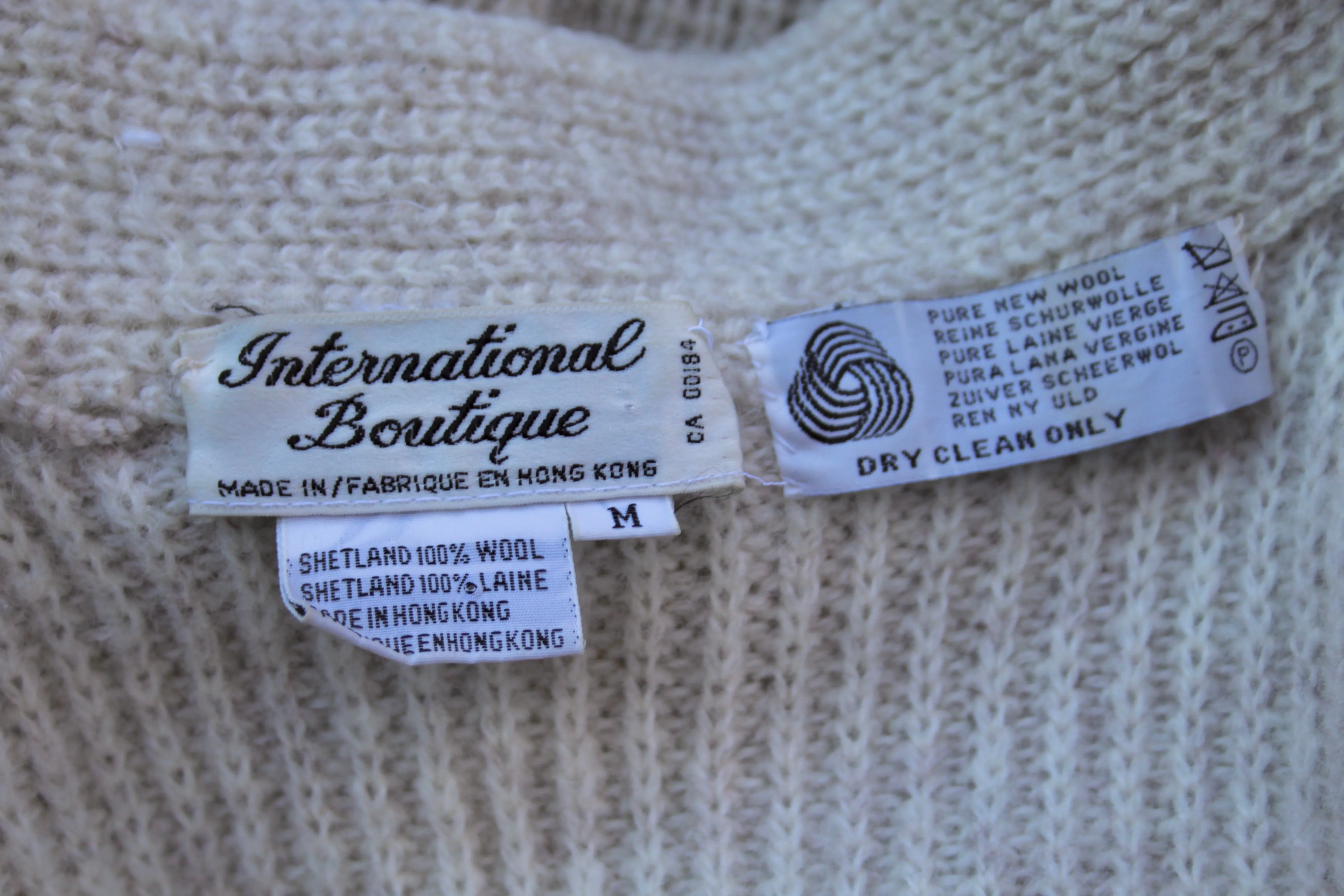60s 100% Wool Longline Cream Cardigan