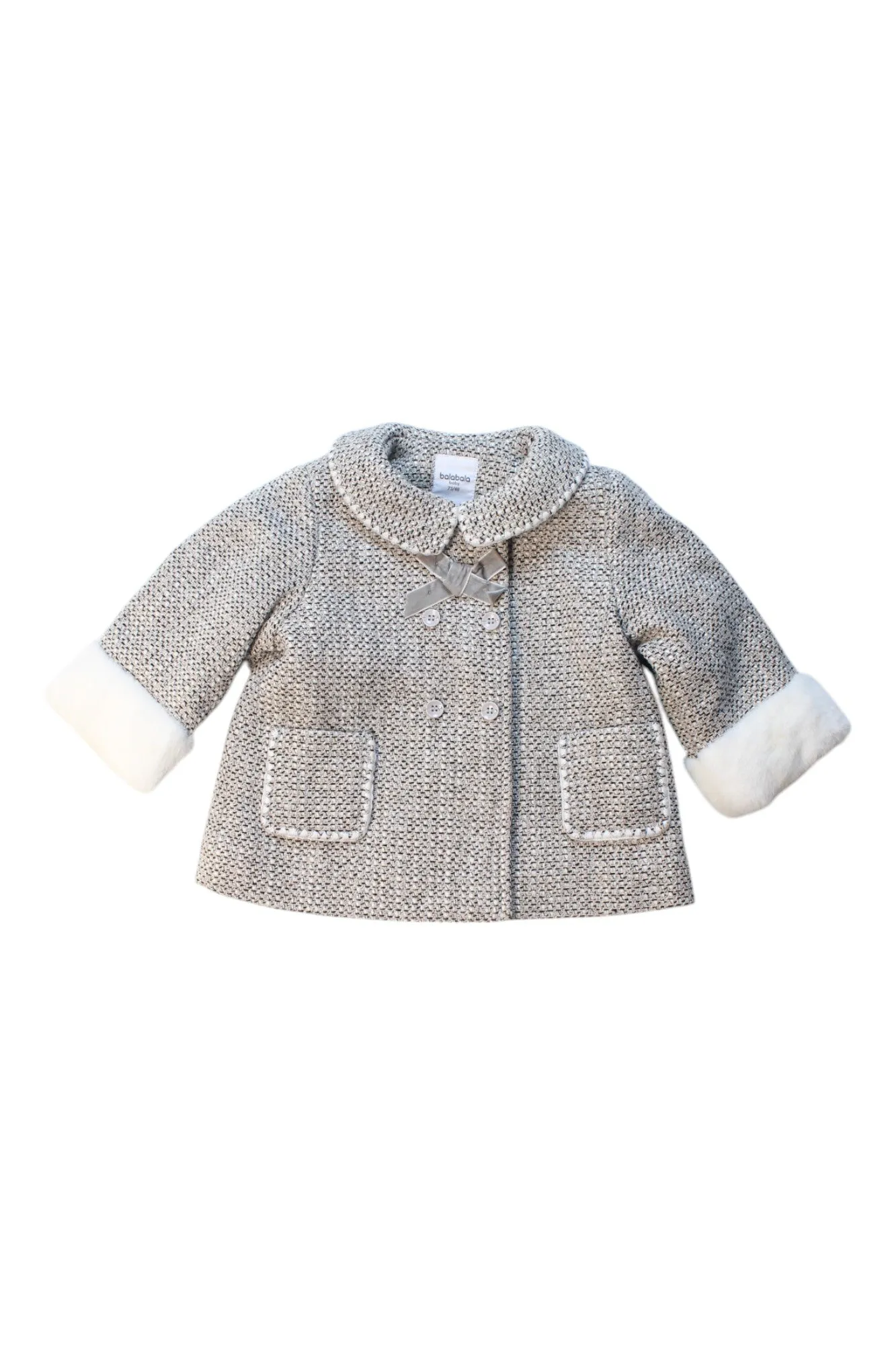 Balabala Wool Blend Double-Breasted Coat 6-12M