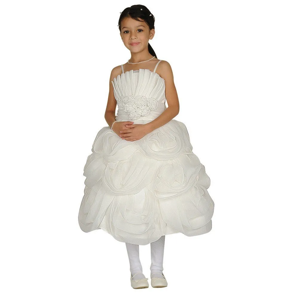 Big Girls Ivory Ruffled Bolero Communion Dress 8-14