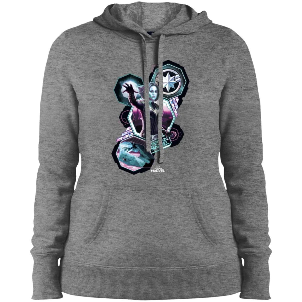 Captain Marvel Space Shapes Portrait Women Hooded Sweatshirt
