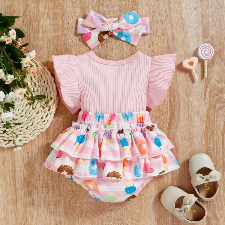 Cotton Candy Floral Style Romper Jumpsuit