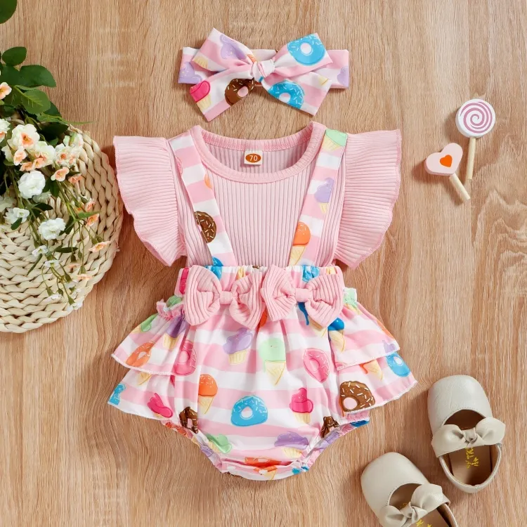 Cotton Candy Floral Style Romper Jumpsuit