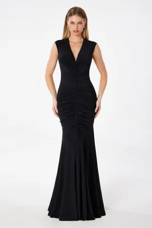 Elegant Sleeveless V-Neck Long Evening Dress | Formal Dress