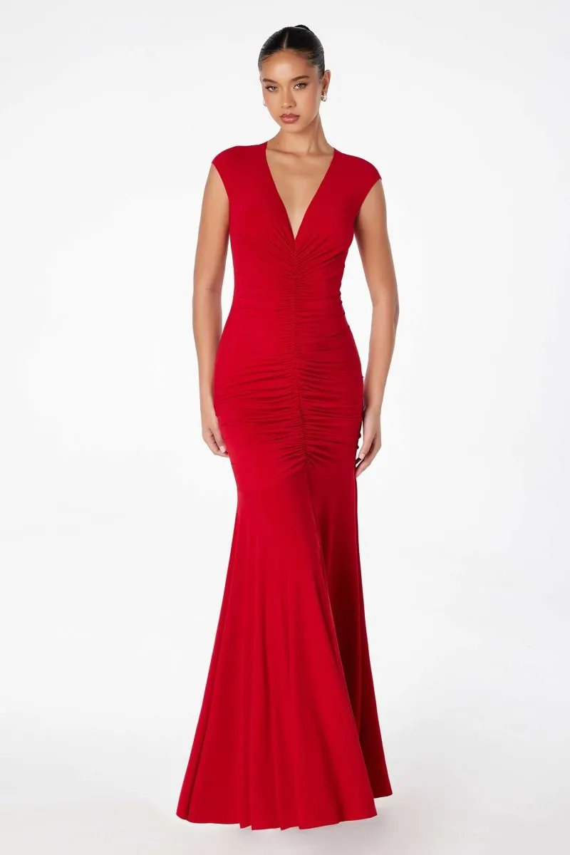 Elegant Sleeveless V-Neck Long Evening Dress | Formal Dress