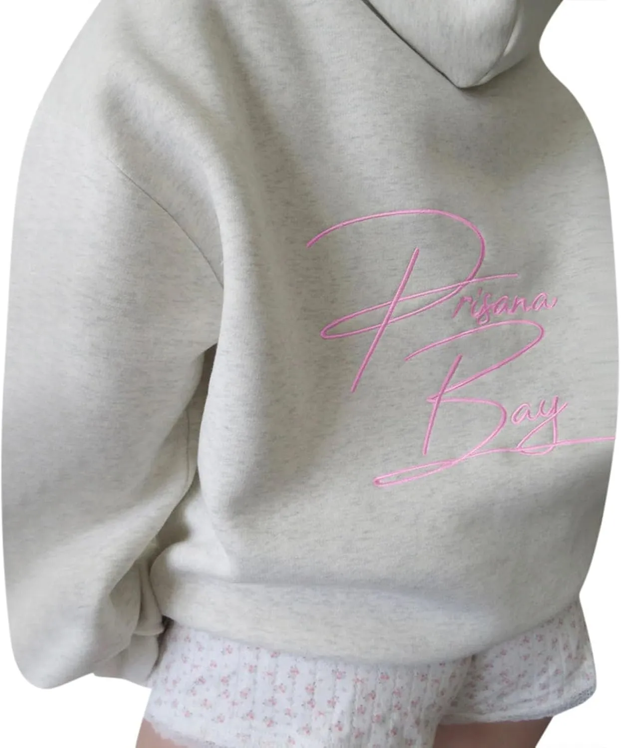 Embroidered Bow Hoodie For Women Trendy Preppy Sweatshirts Aesthetic Hoodies Cute Hoodie Casual Essential Sweater