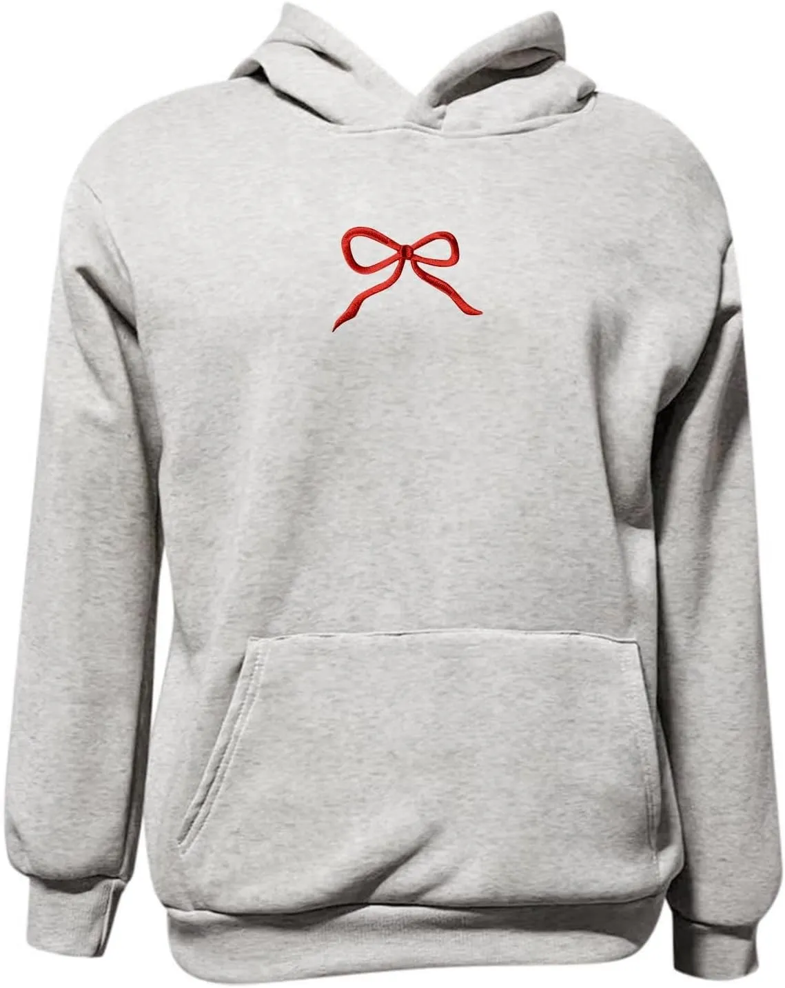 Embroidered Bow Hoodie For Women Trendy Preppy Sweatshirts Aesthetic Hoodies Cute Hoodie Casual Essential Sweater