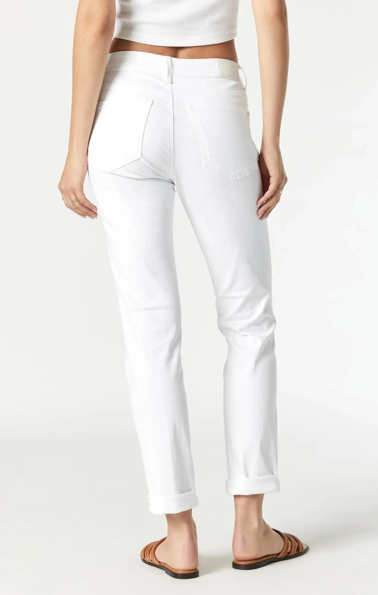 Kathleen Slim Boyfriend Jeans White