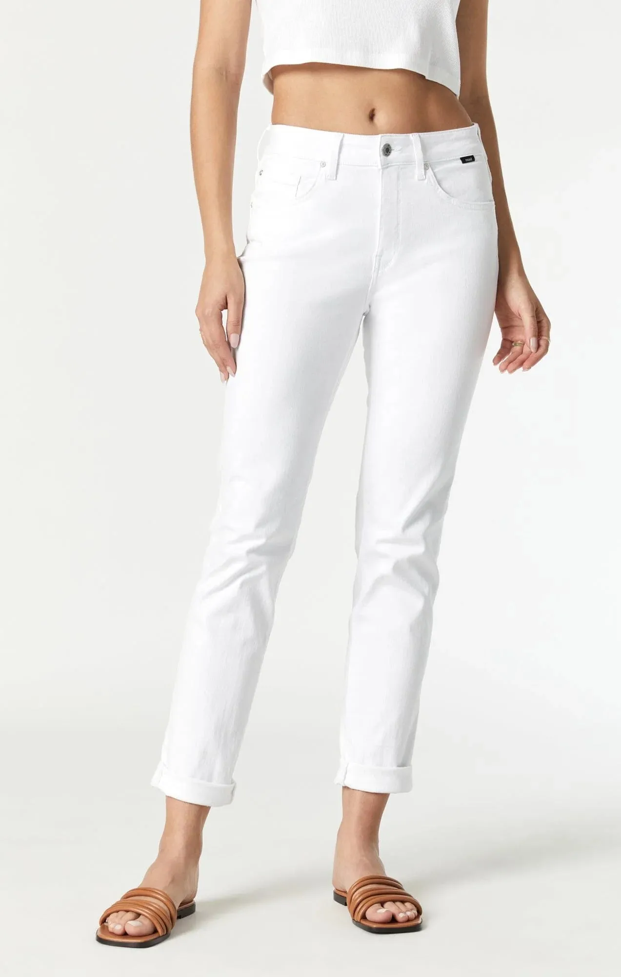 Kathleen Slim Boyfriend Jeans White