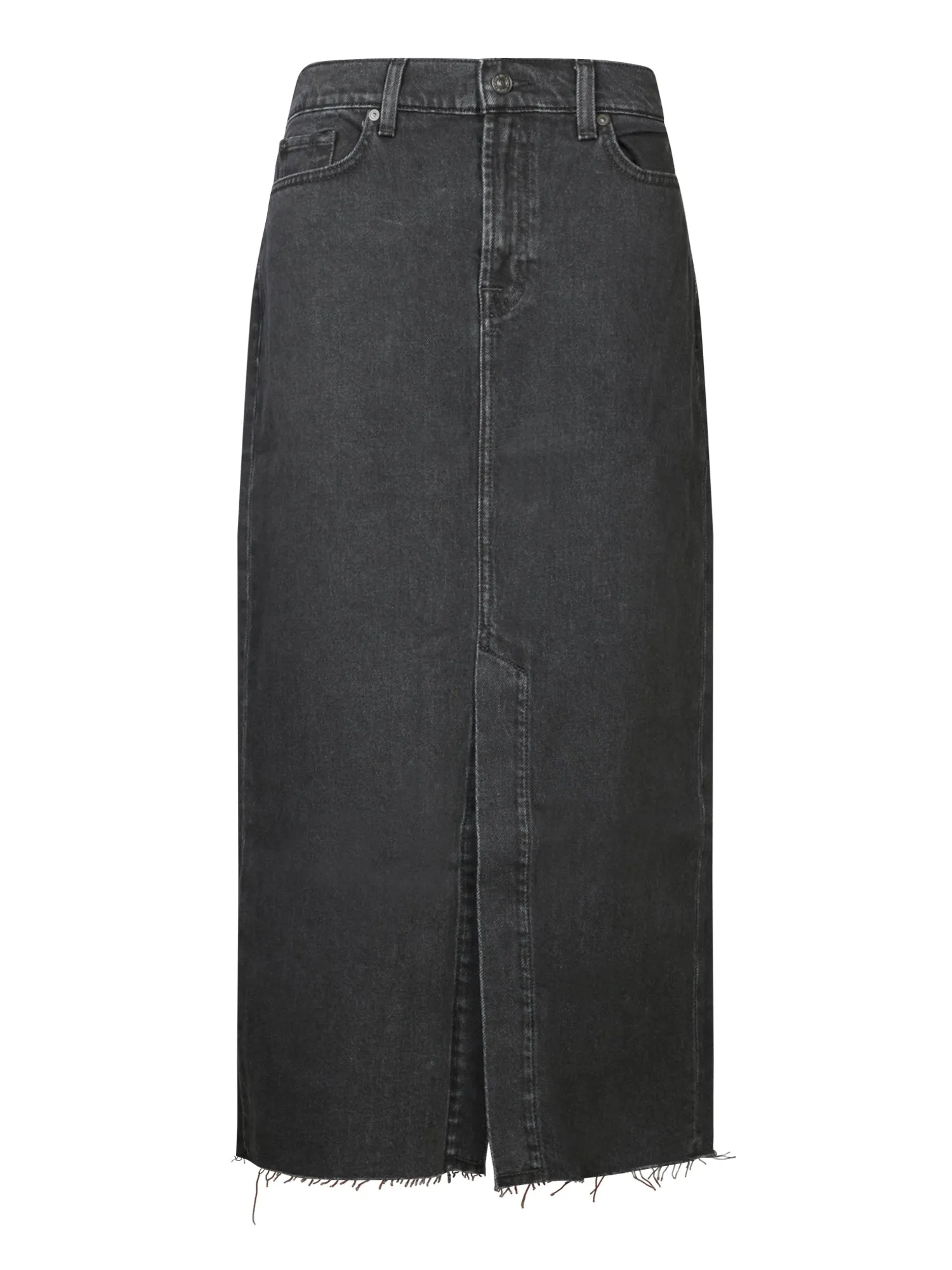 Kellie Black Denim Midi Skirt