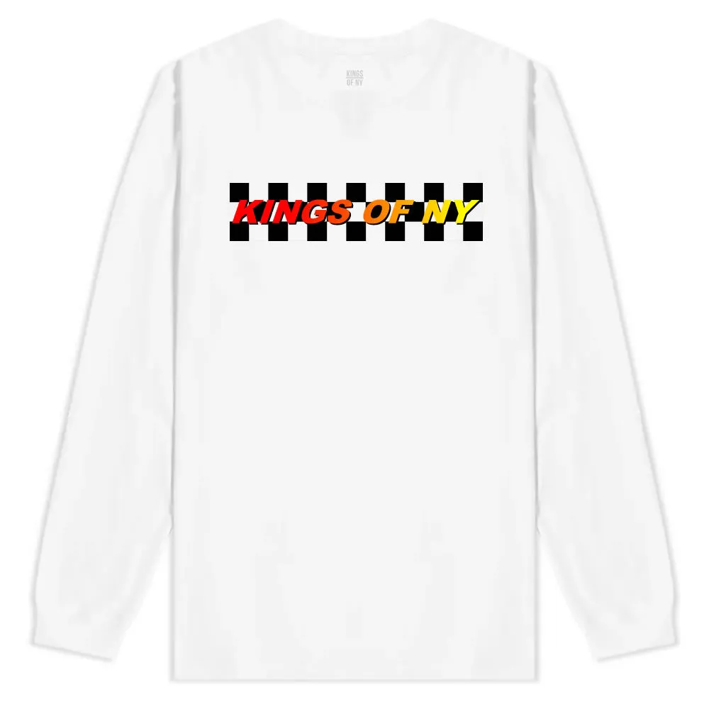 Kings Of NY Racing Box Logo Mens Long Sleeve T-Shirt