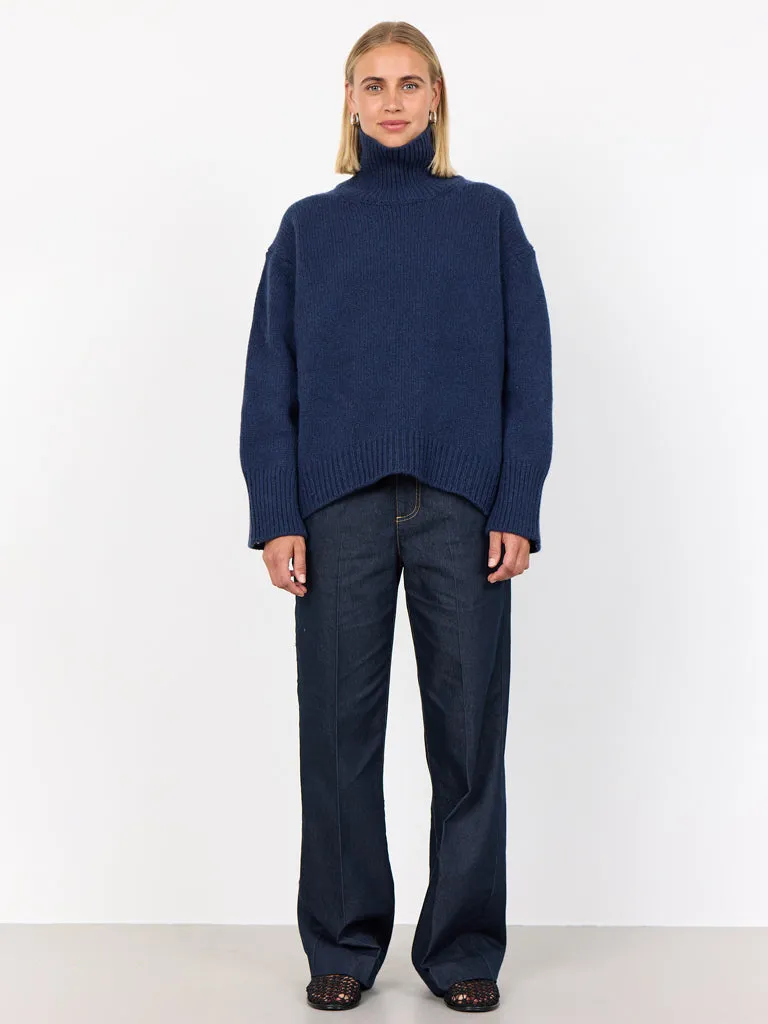 Levete Room Perle Roll Neck Sweater in Mood Indigo