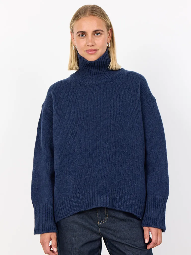 Levete Room Perle Roll Neck Sweater in Mood Indigo