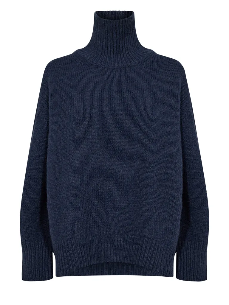 Levete Room Perle Roll Neck Sweater in Mood Indigo