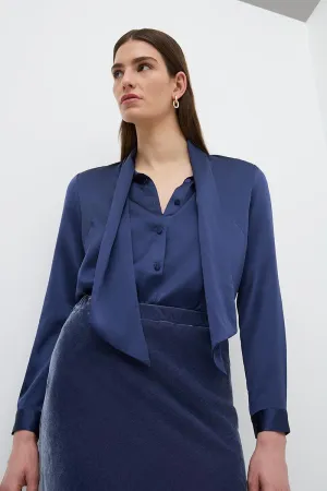 LIGHTNESS OF BEING BOW BLOUSE MIDNIGHT