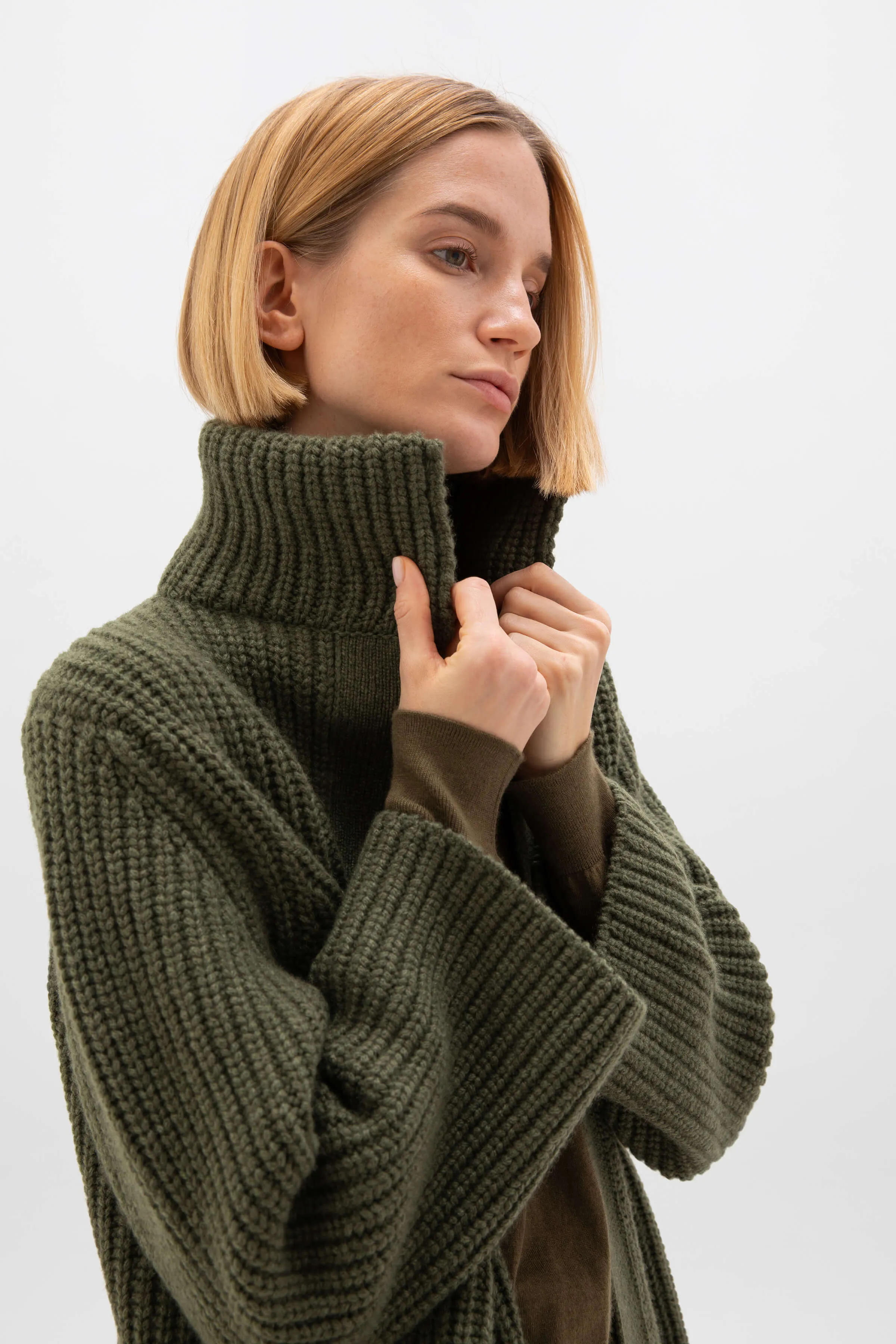 Long Ribbed Cashmere Coatigan