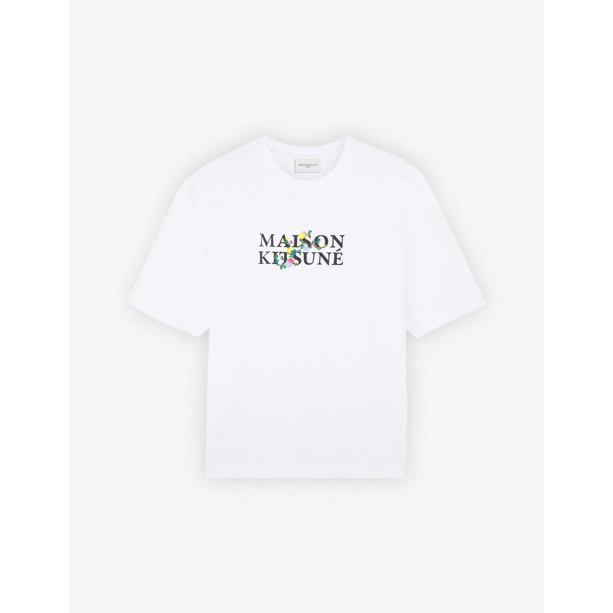 Men Maison Kitsune Flowers Oversize Tee-Shirt - White