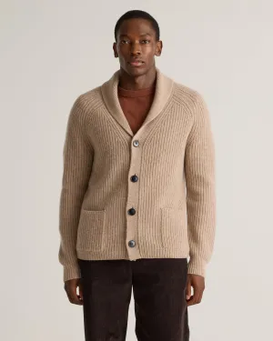 Mongolian Cashmere Shawl Collar Cardigan