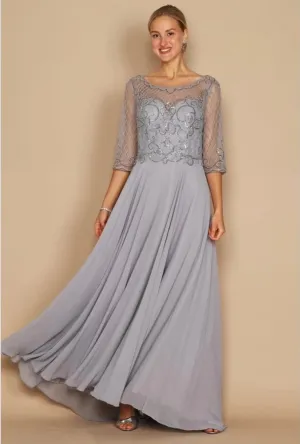 Mother of the Bride / Long sleeve with a scoop neckline