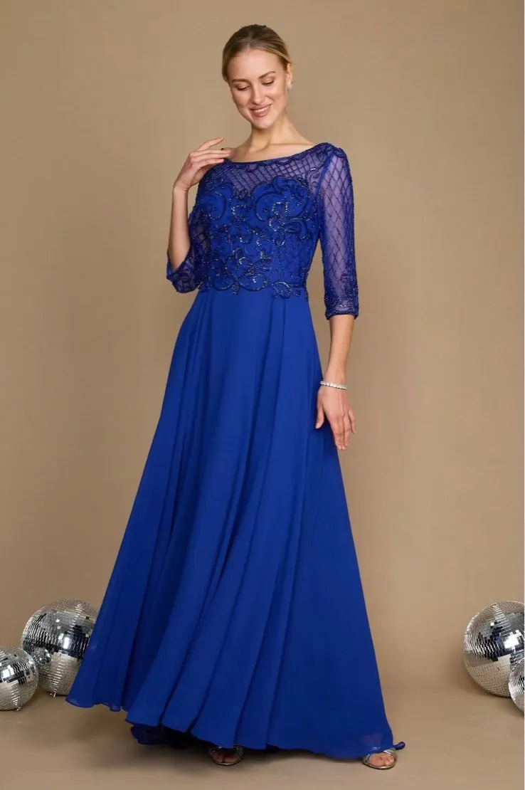 Mother of the Bride / Long sleeve with a scoop neckline