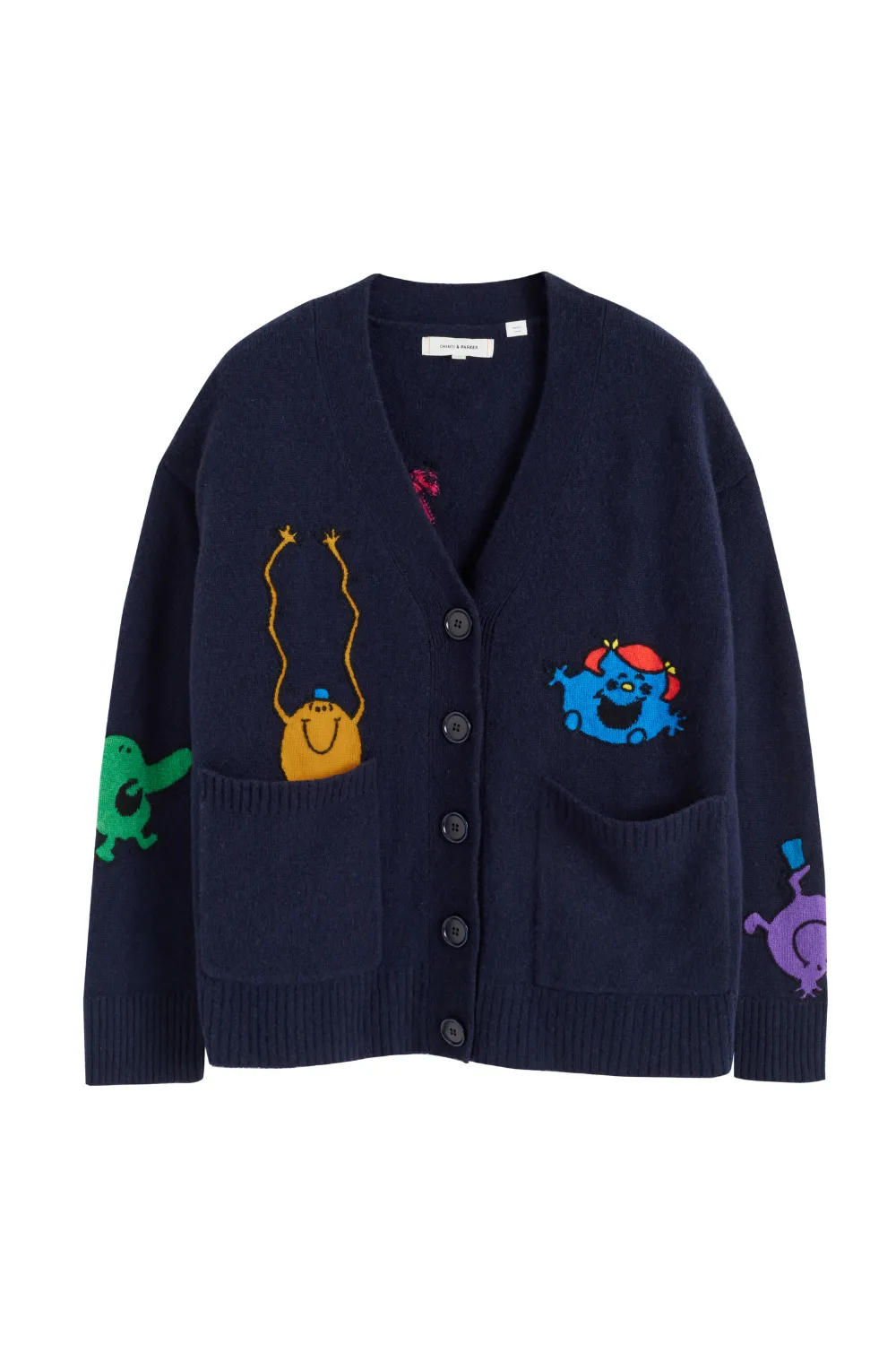 Navy Wool-Cashmere Mr. Men Little Miss Cardigan