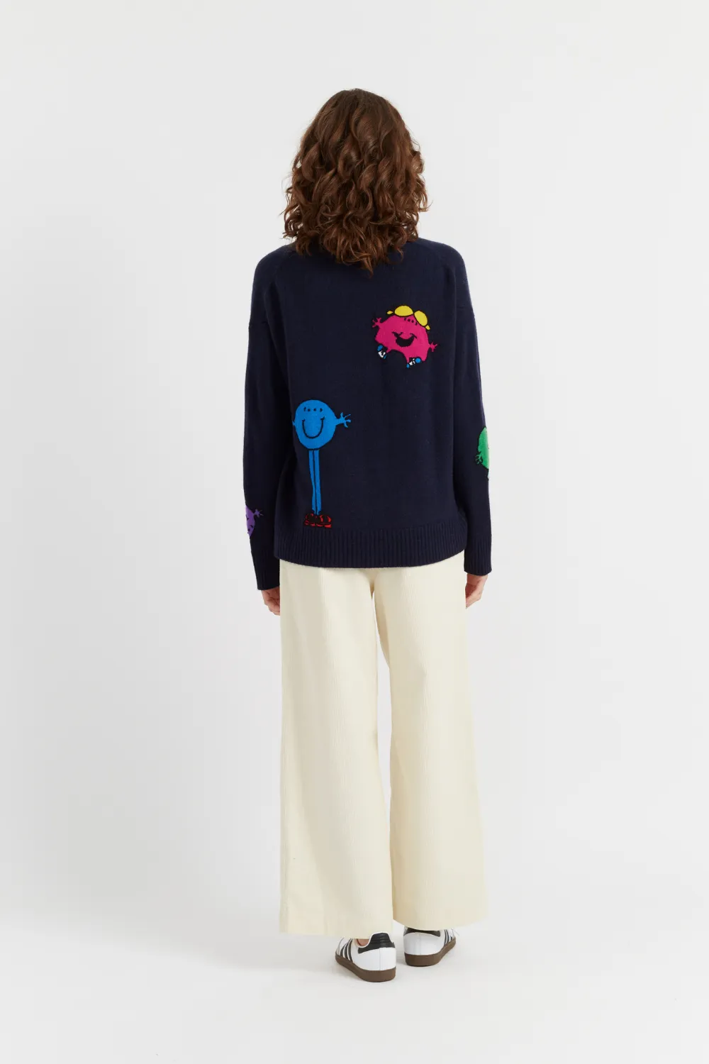 Navy Wool-Cashmere Mr. Men Little Miss Cardigan