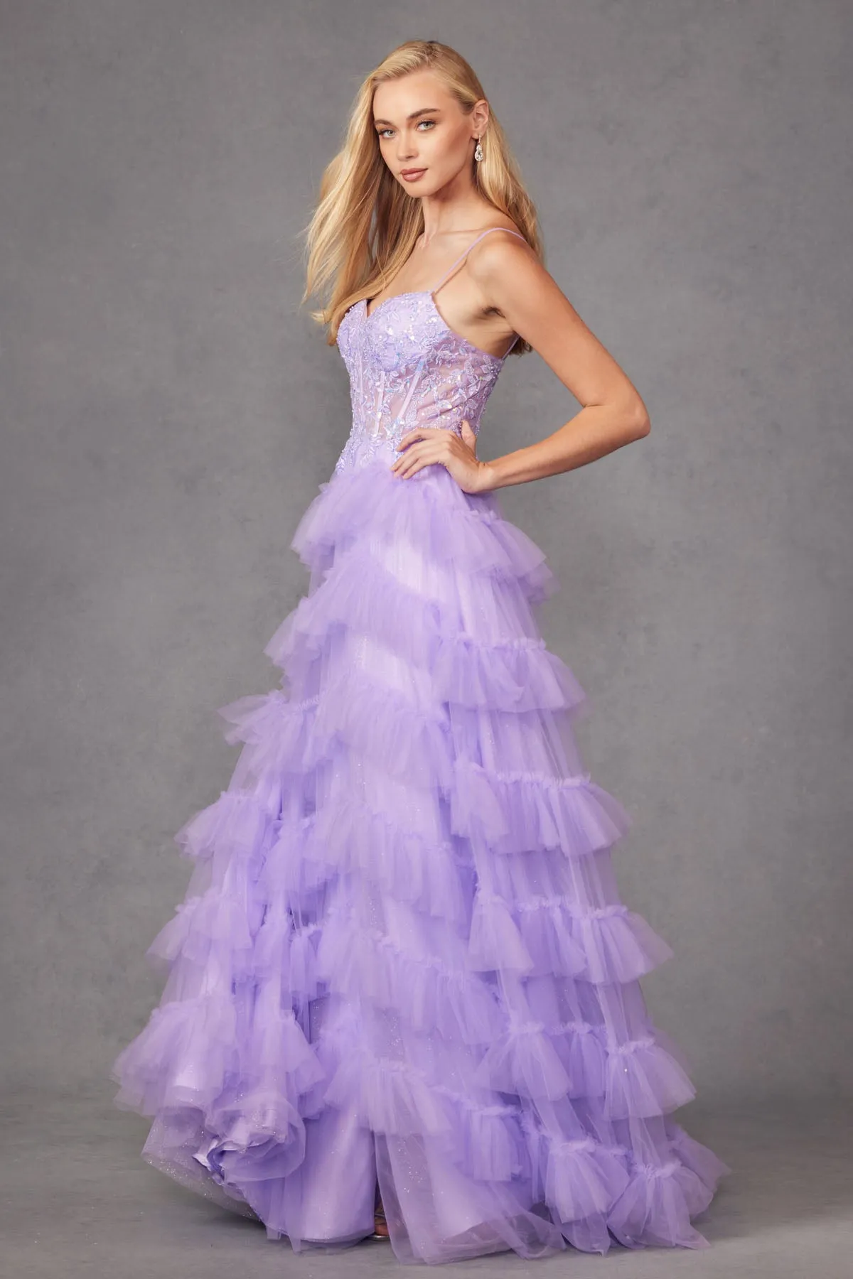 Off-Shoulder Illusion Sweetheart Long Evening Dress with Side Slit | SMC Dress