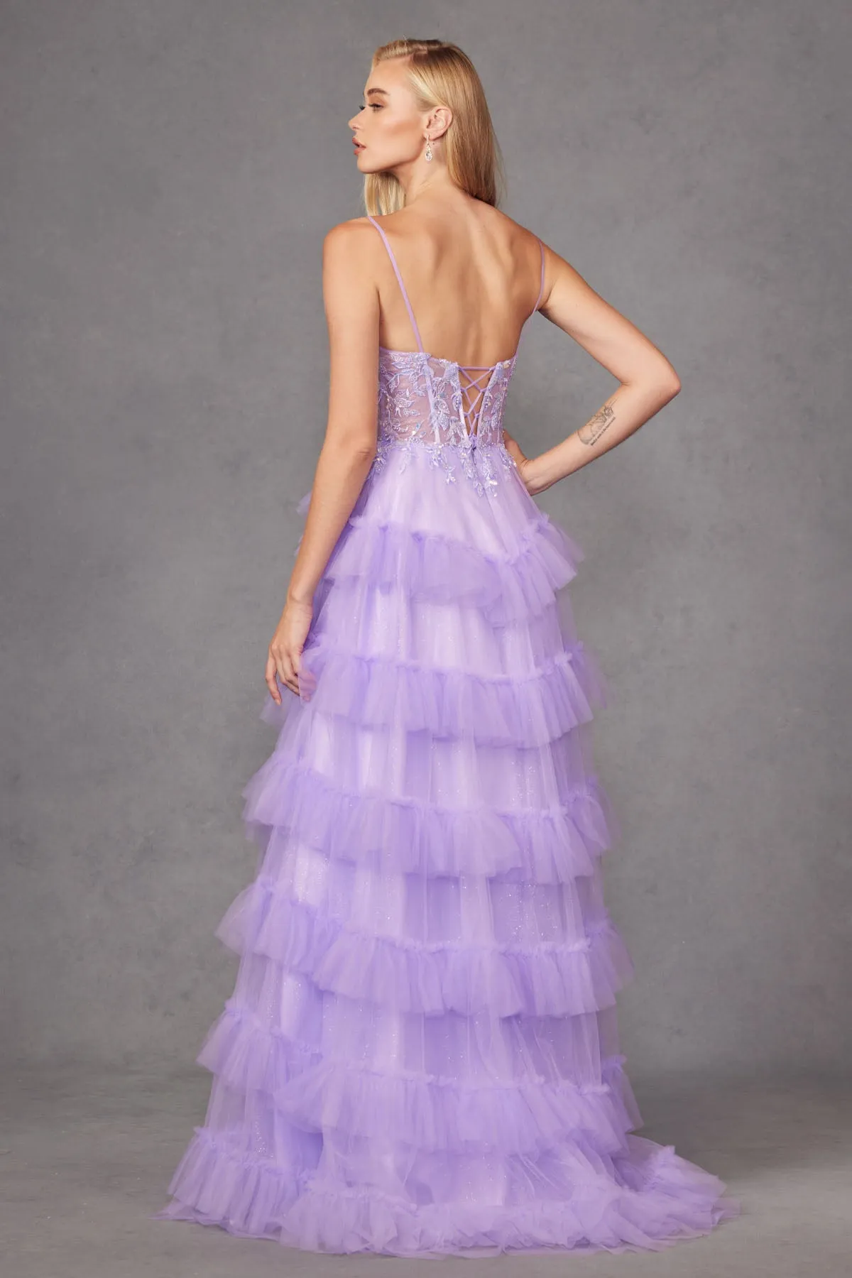 Off-Shoulder Illusion Sweetheart Long Evening Dress with Side Slit | SMC Dress