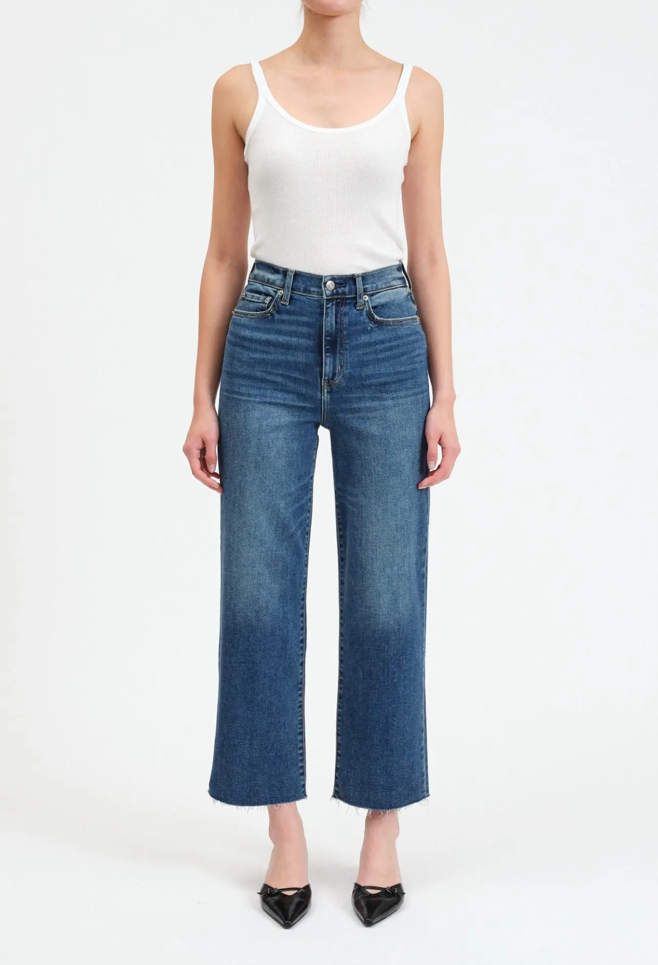 Pleaser High Rise Wide Ankle in Uptown By Daze Denim