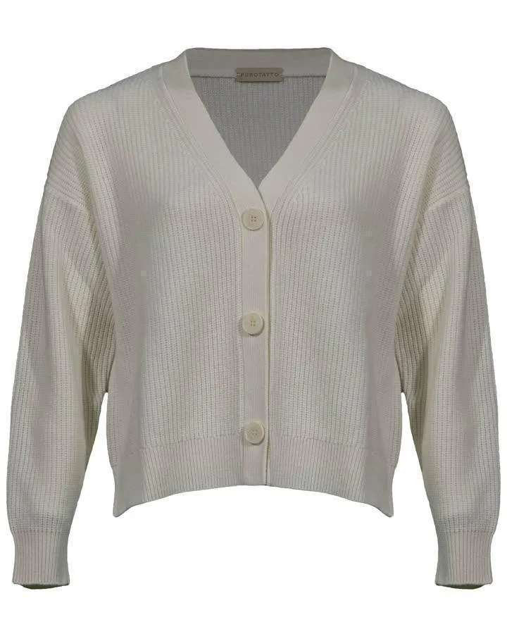 Purotatto Ribbed Short Cardigan