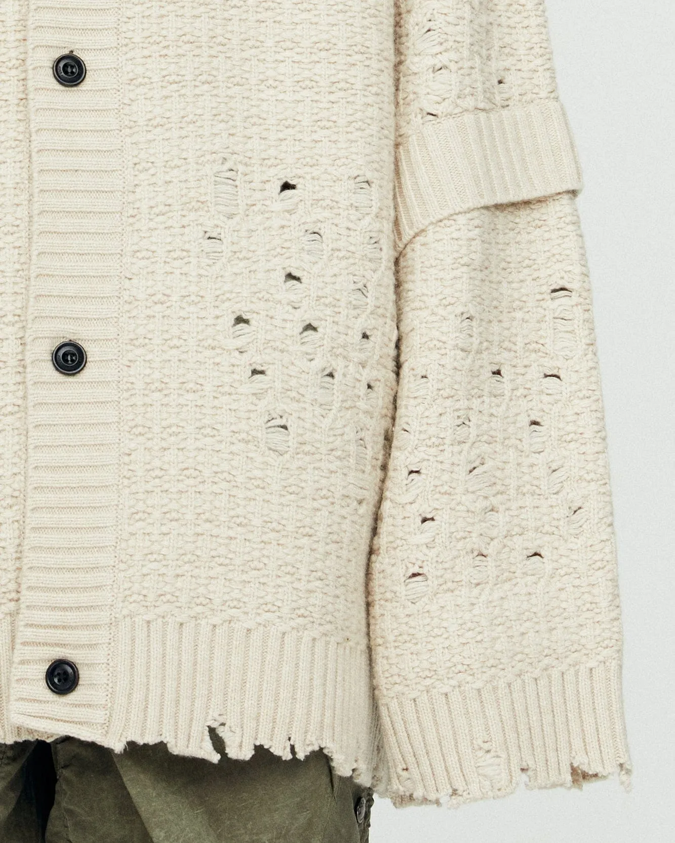 ROGHEN WOOL LONG CARDIGAN atb1156m(ECRU)