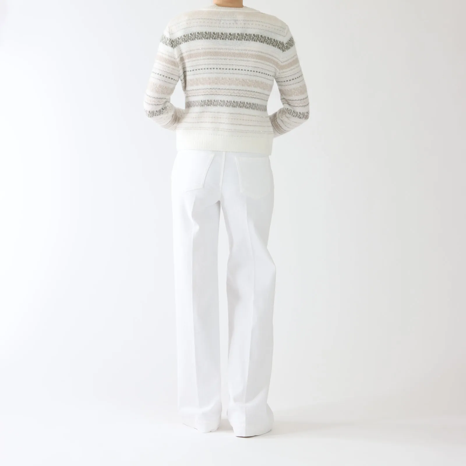 Sage Powder Striped Knit Cardigan