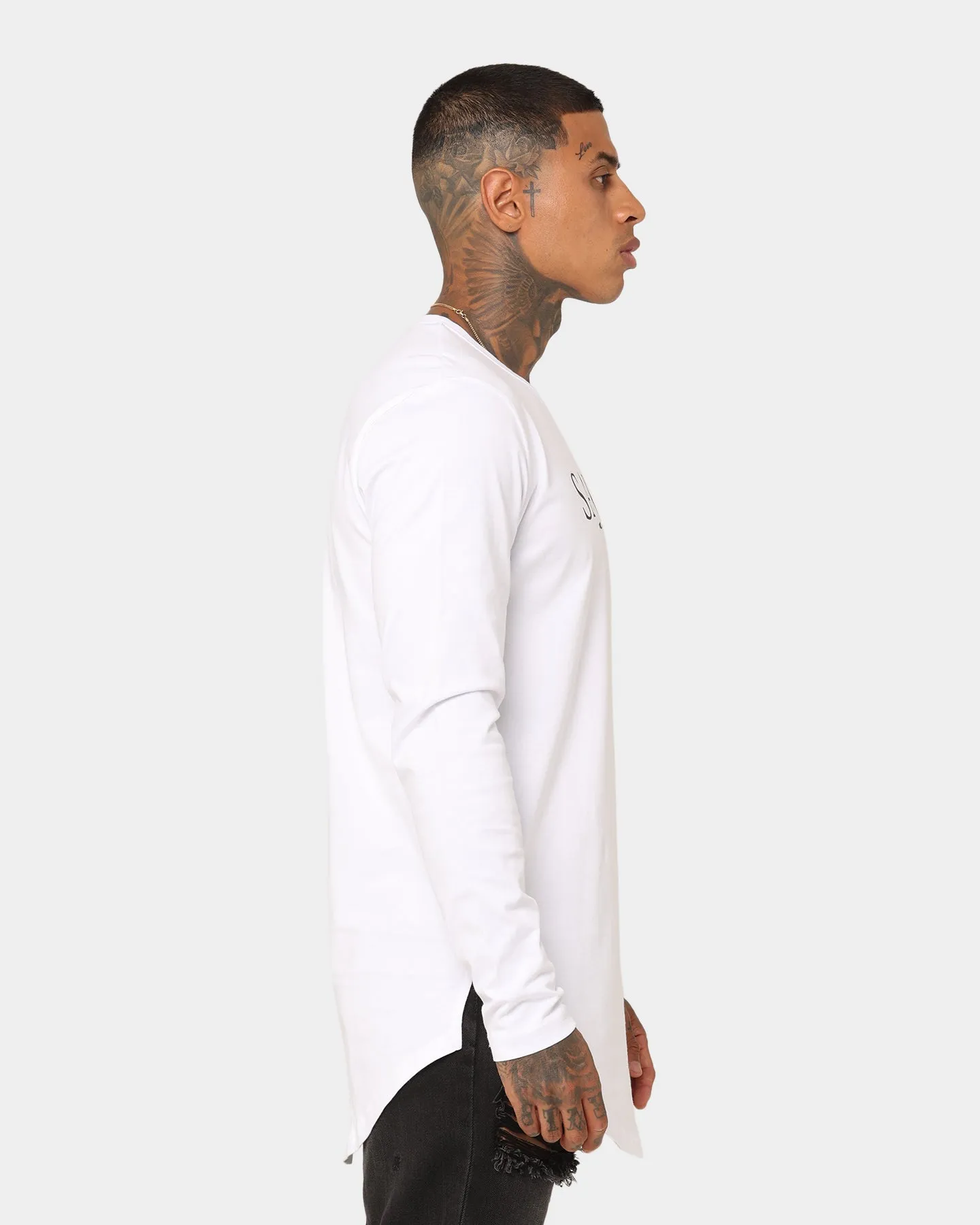 Saint Morta Cursive El Duplo Long Sleeve T-Shirt White/Black