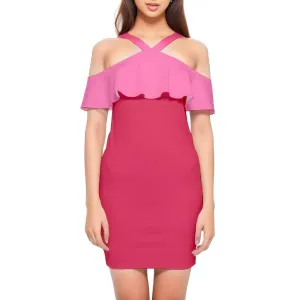 Sechia Color Block Reversible Strap Off Shoulder Bodycon Dress