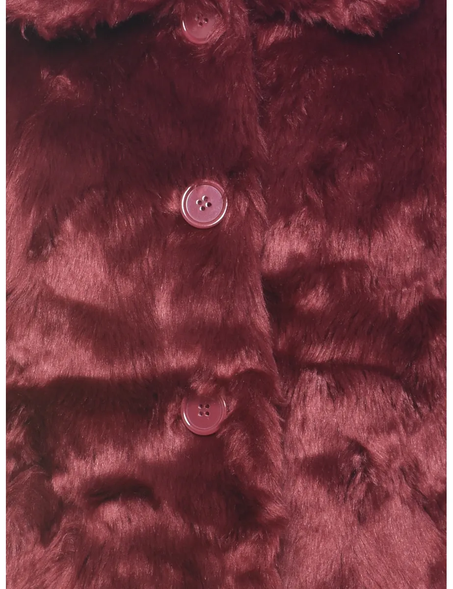 Single Breasted Y2K Faux Fur Coat - S