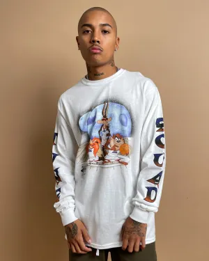 Space Jam Planets Long Sleeve T-Shirt White