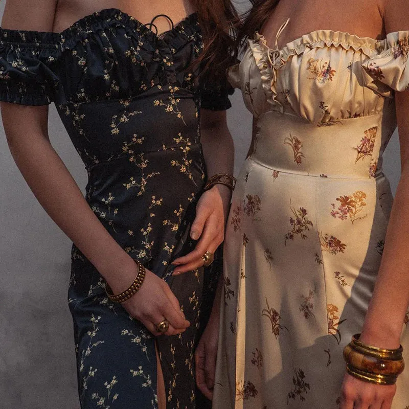 TastyHottie - Abby Floral Off Shoulder Maxi Dress