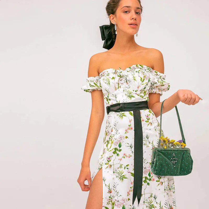 TastyHottie - Abby Floral Off Shoulder Maxi Dress