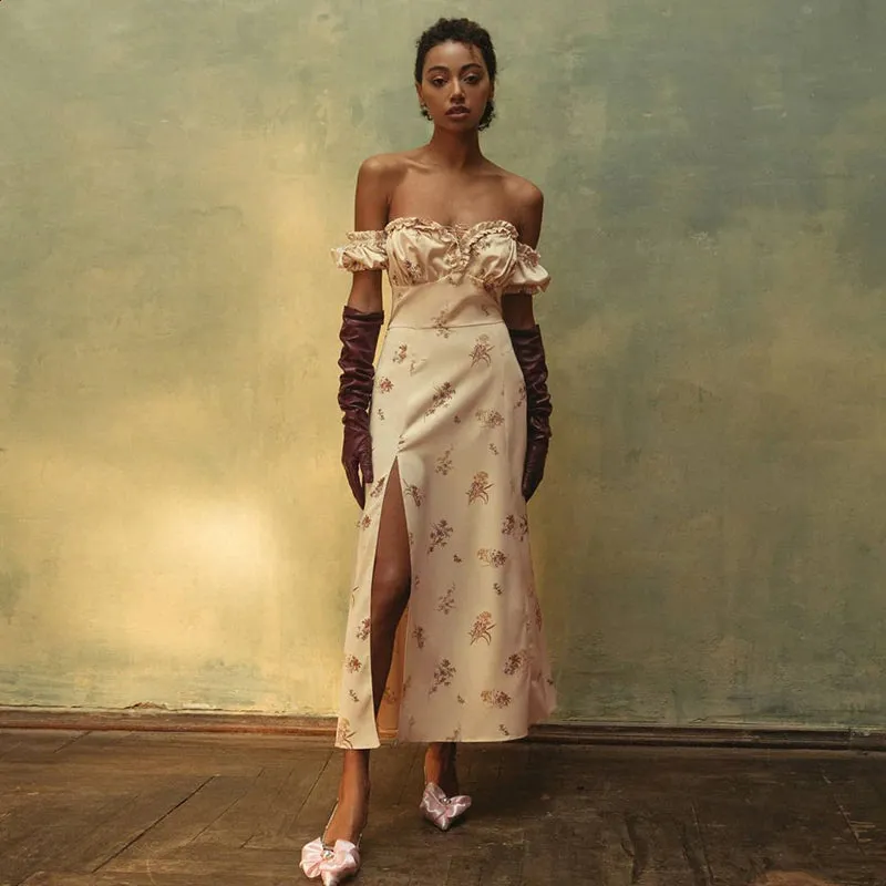 TastyHottie - Abby Floral Off Shoulder Maxi Dress