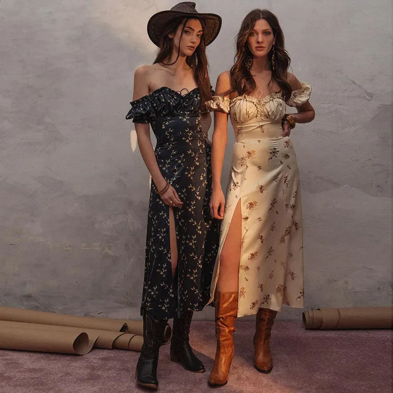 TastyHottie - Abby Floral Off Shoulder Maxi Dress
