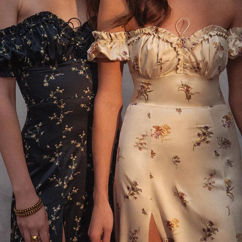 TastyHottie - Abby Floral Off Shoulder Maxi Dress