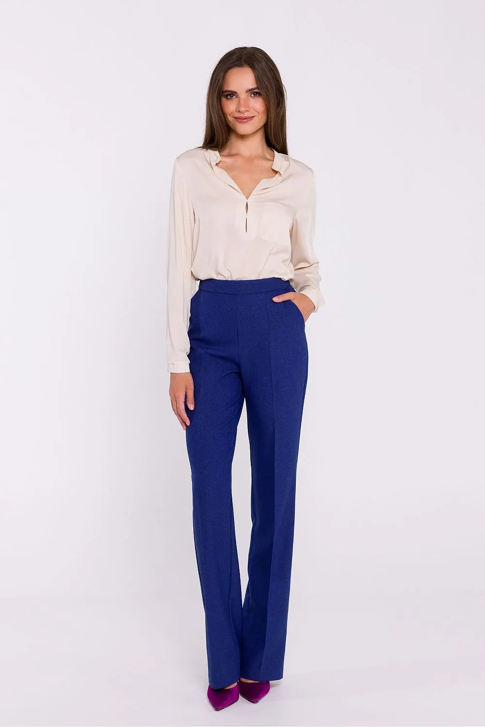 TEEK - Linear Front Satin Touch Blouse