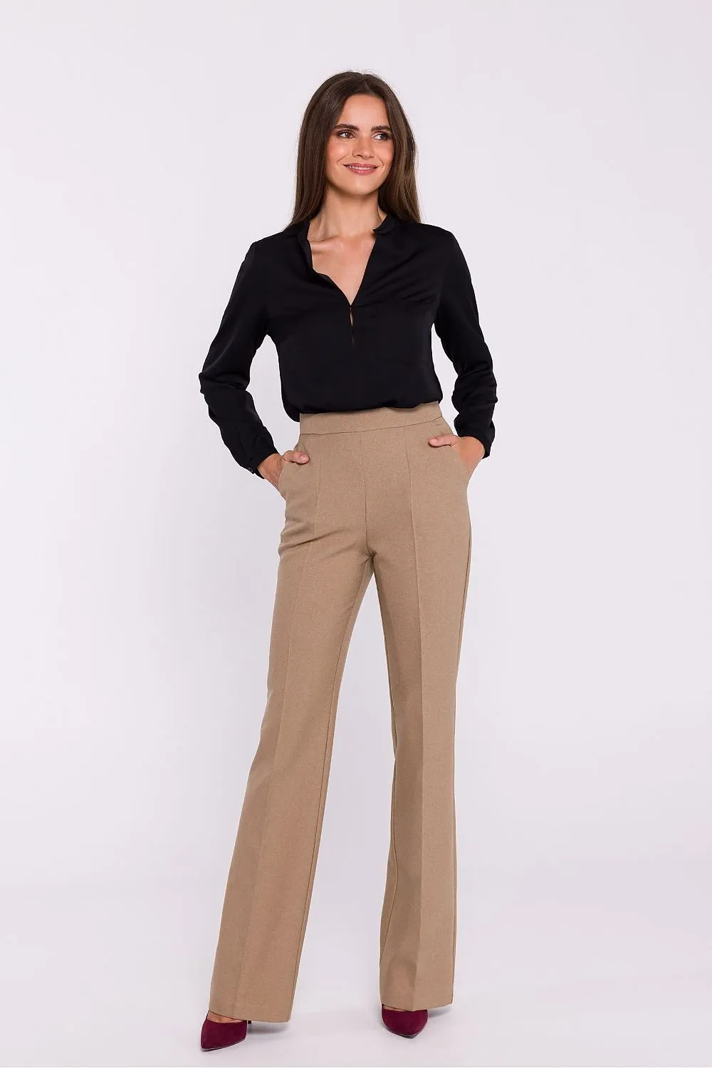 TEEK - Linear Front Satin Touch Blouse