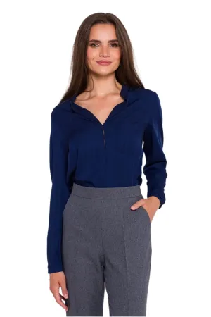 TEEK - Linear Front Satin Touch Blouse