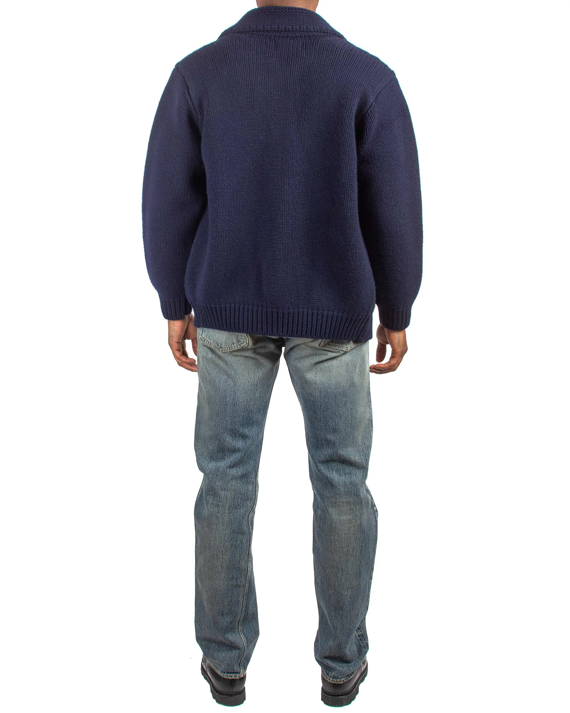 The Real McCoy's MC21113 Heavy Wool Cashmere Sweater Navy