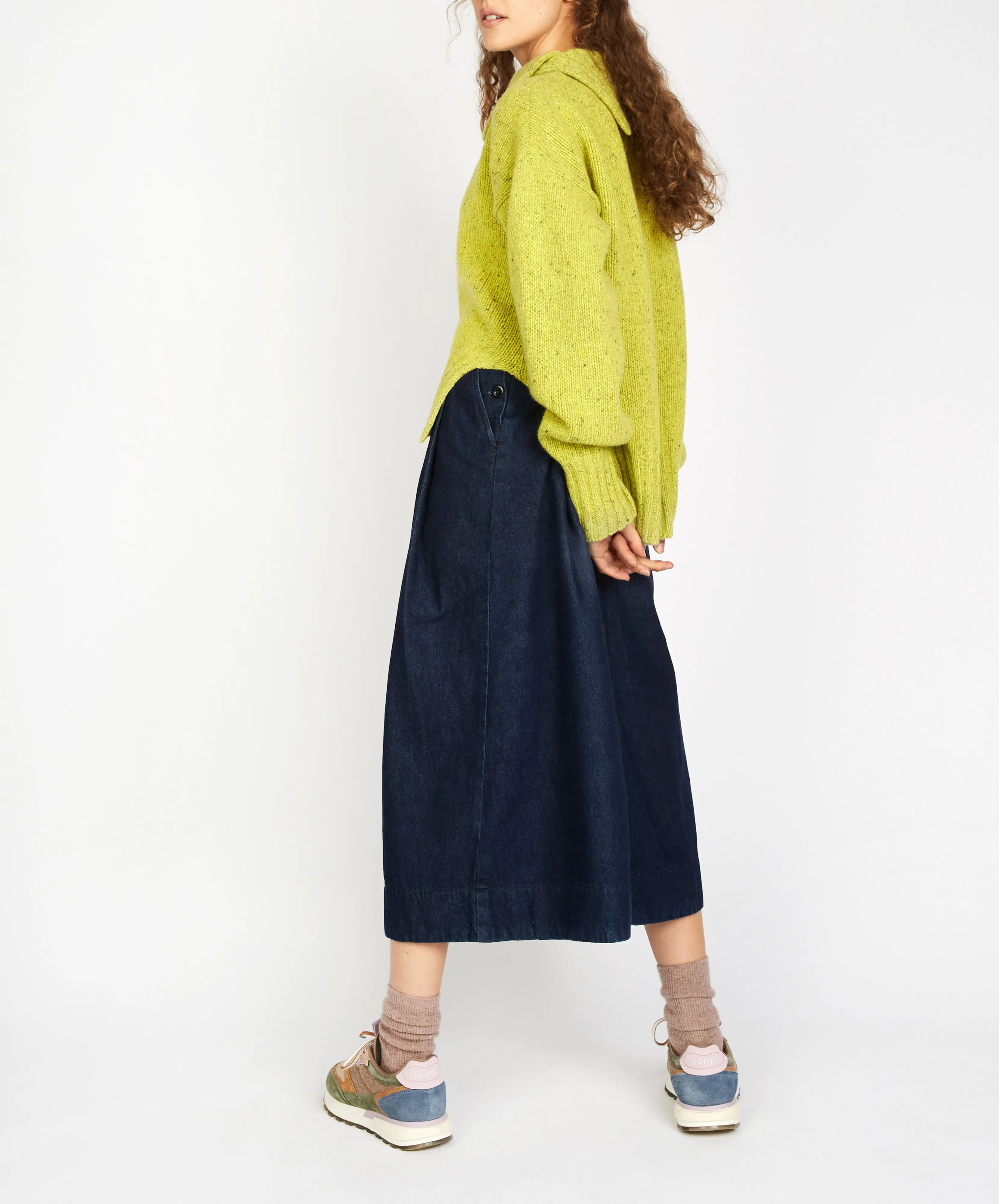 Wilde Slouchy Funnel Neck Sweater Chartreuse