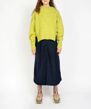 Wilde Slouchy Funnel Neck Sweater Chartreuse