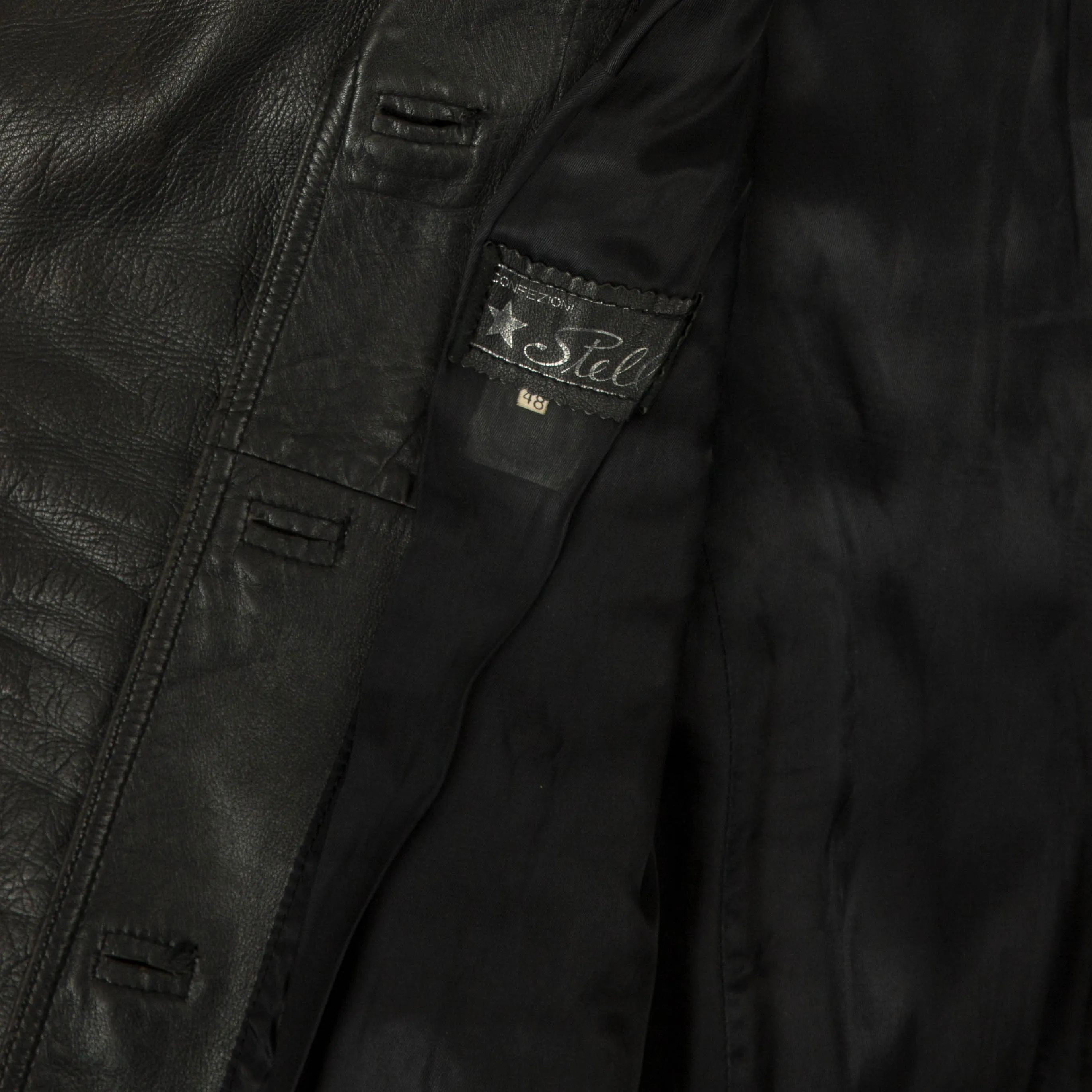 WOMEN'S VINTAGE 1980S LEATHER TRENCH COAT JACKET - MEDIUM