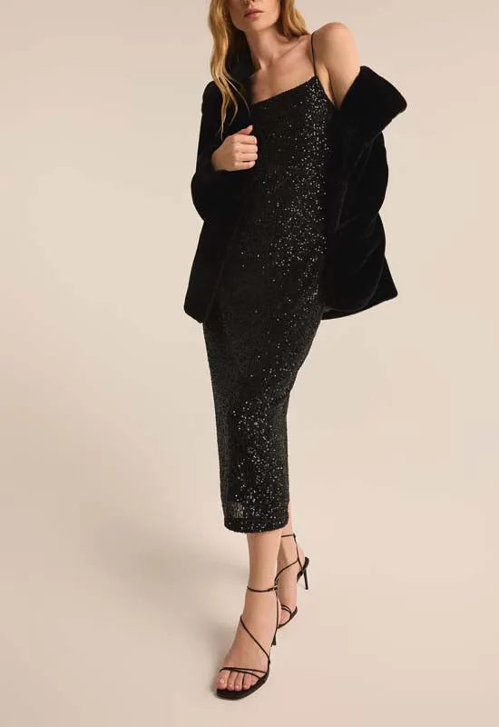 Z Supply - Gem Double Breasted Fur Coat Black